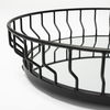 Helena 20L x 20W Black Metal Mirrored Bottom Round Serving Tray thumbnail 3