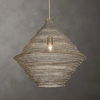Sigh Woven Brass 1 Light Pendant, Ceiling Light by Uttermost, 20" width x 20.6" height x 20" diameter x 20" depth thumbnail 2