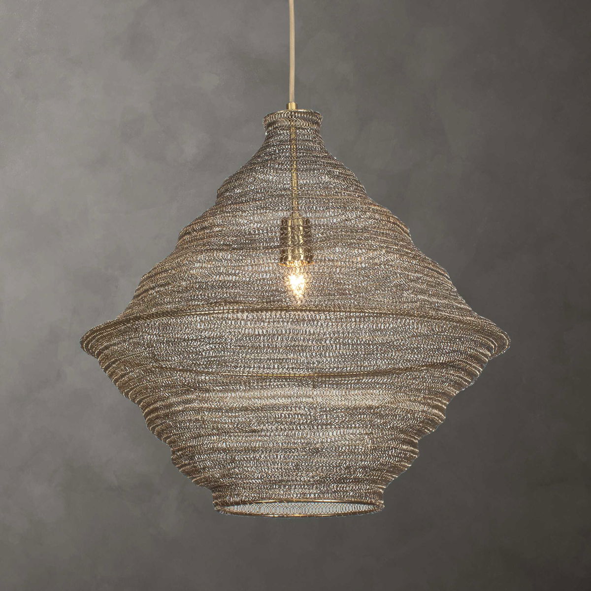 Sigh Woven Brass 1 Light Pendant, Mini Light Pendant by Uttermost, 20" width x 20.6" height x 20" diameter x 20" depth View 2