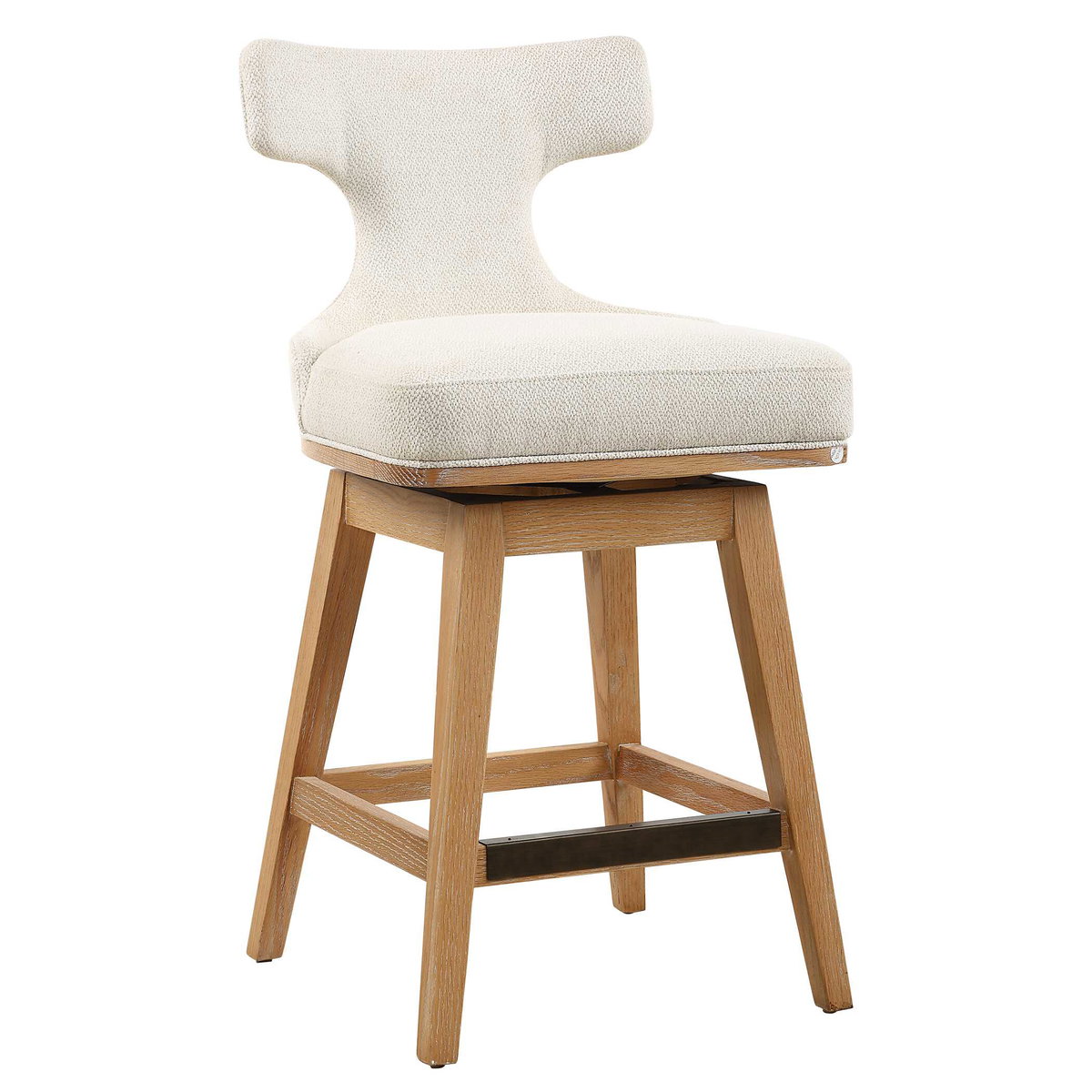 Klismos Off-White Fabric Counter Stool, Furniture by Uttermost, 20" width x 38.25" height x 21.5" depth View 5