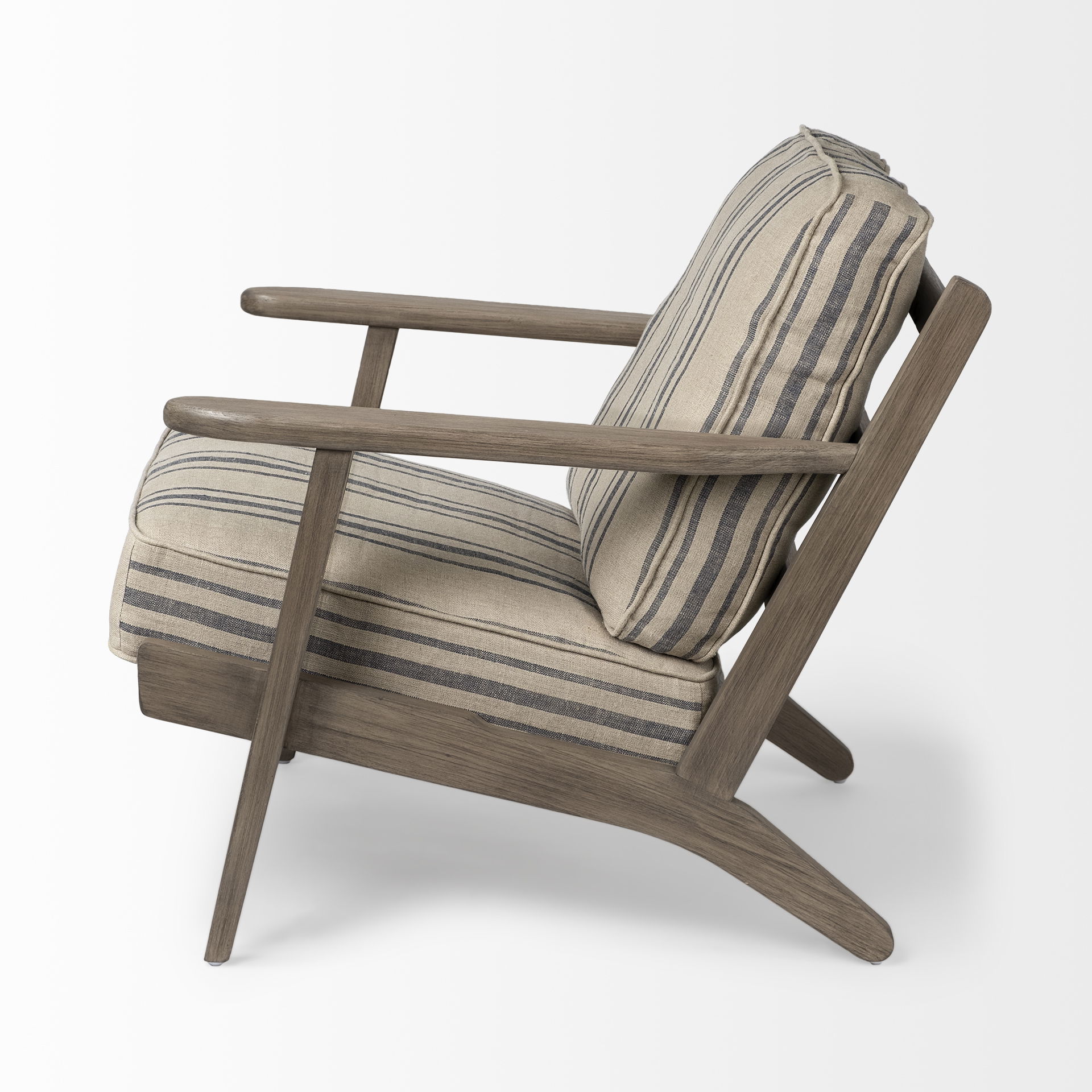 Olympus III Striped Brown Jute Wrapped Wooden Frame Accent Chair, by Mercana, 28" length x 31" width x 32" height View 5