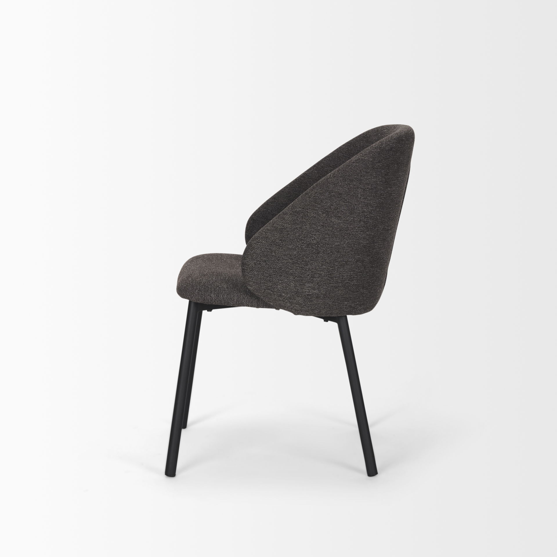 Shannon Dining Chair with Gray Fabric & Matte Black Metal large image 