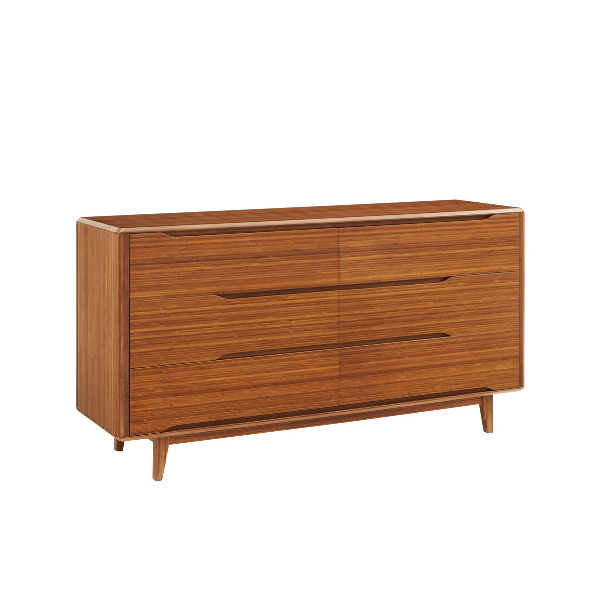 Currant Six Drawer Double Dresser, Amber, by Greenington, 19" length x 64" width x 34.25" height View 1