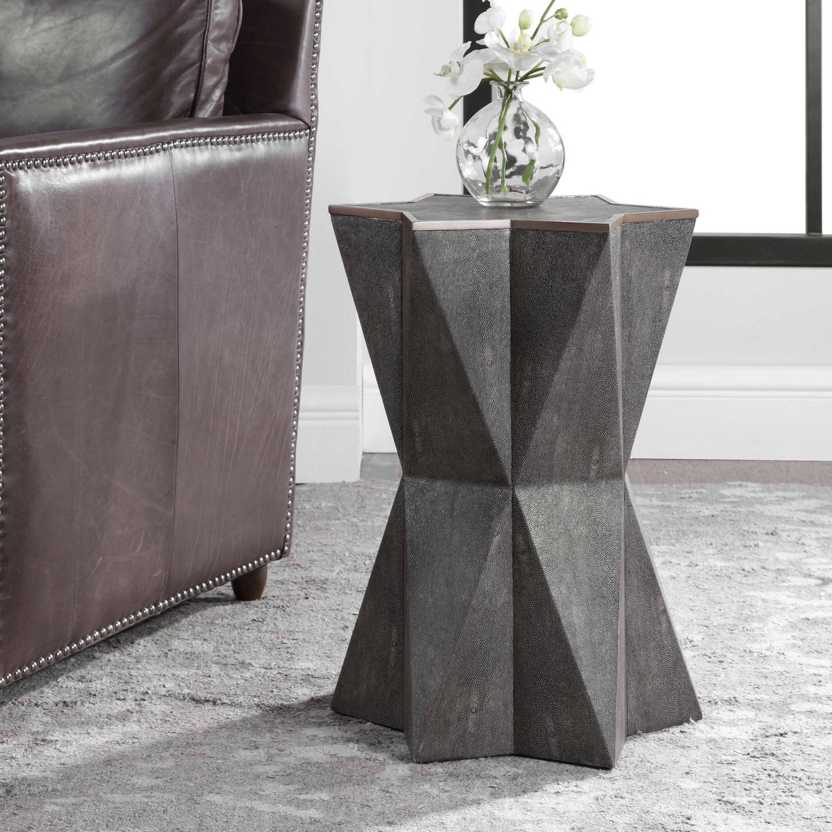 Capella Gray Accent Table, Side & End Table by Uttermost, 16" width x 22" height x 16" depth View 7