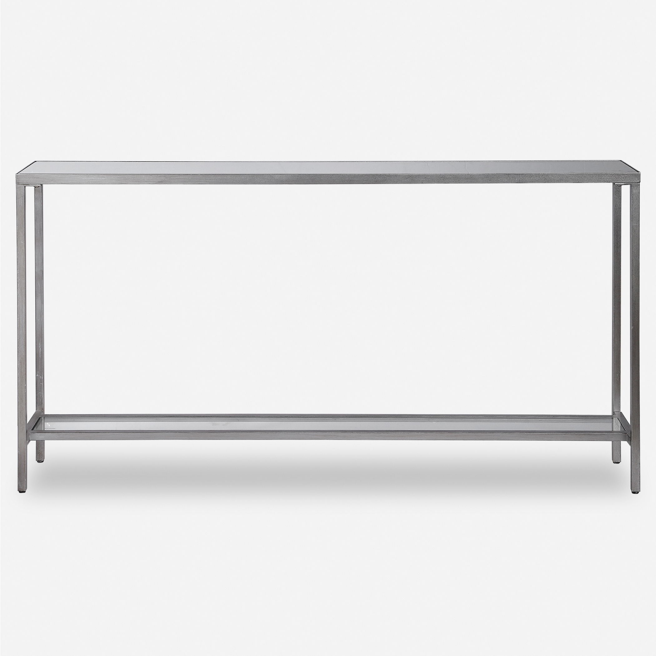 Hayley Silver Console Table, Furniture by Uttermost, 60" width x 31" height x 10" depth View 1