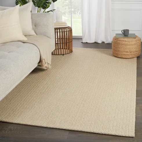 Handmade Handwoven Beige Area Rug