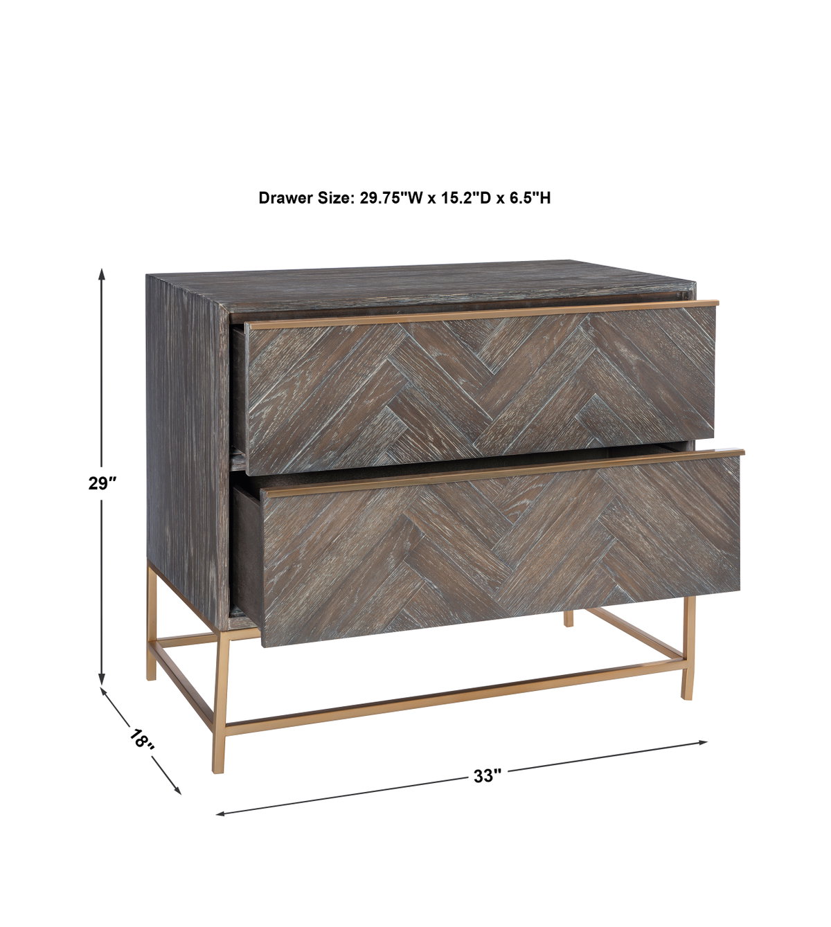 Armistead Dark Walnut Drawer Chest, Cabinets & Chest by Uttermost, 33" width x 29" height x 18" depth View 3