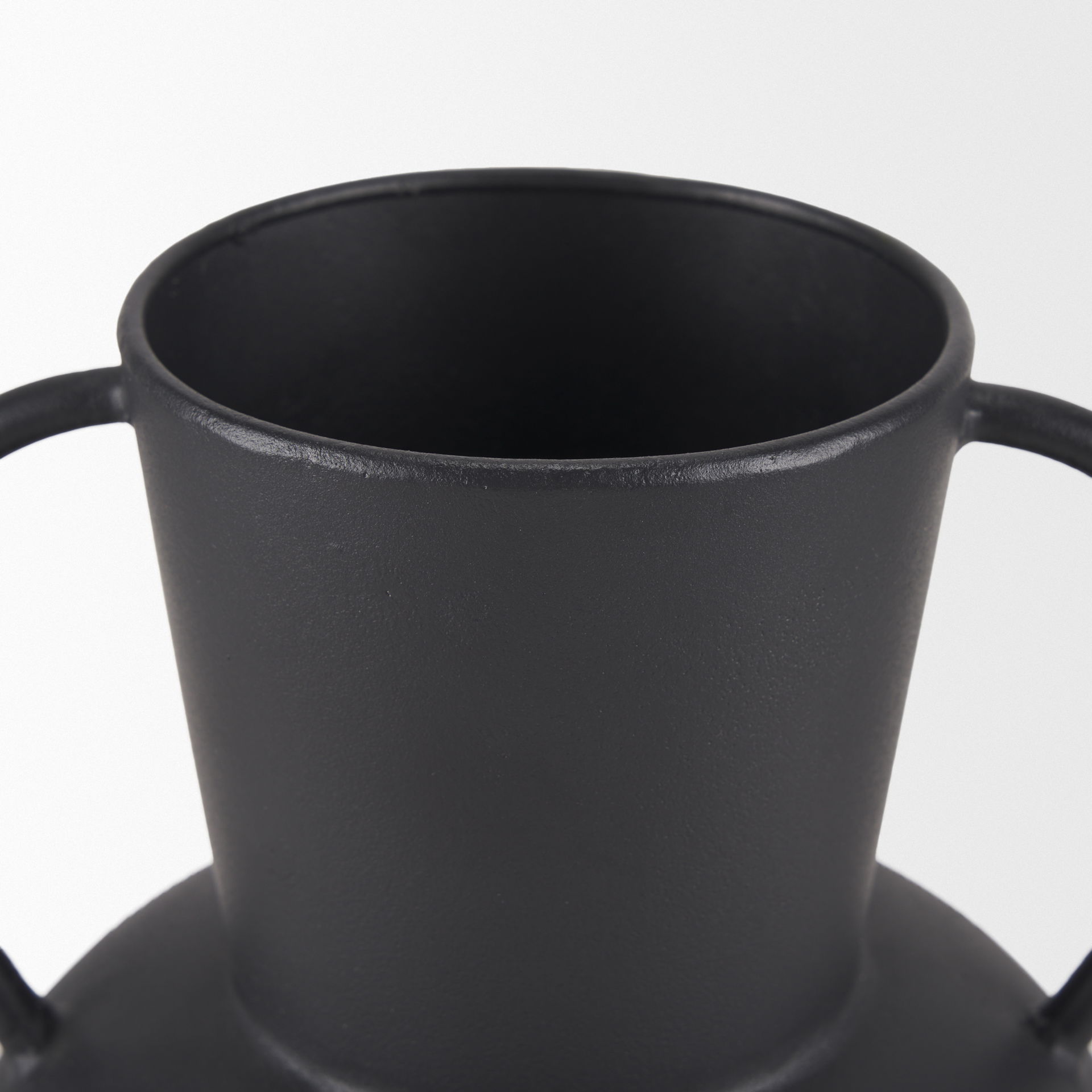 Tasya Small Matte Black Metal Vase large image 