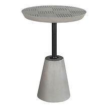 Online Designer Patio Concrete & Steel Outdoor Side Table,Concrete,Gray