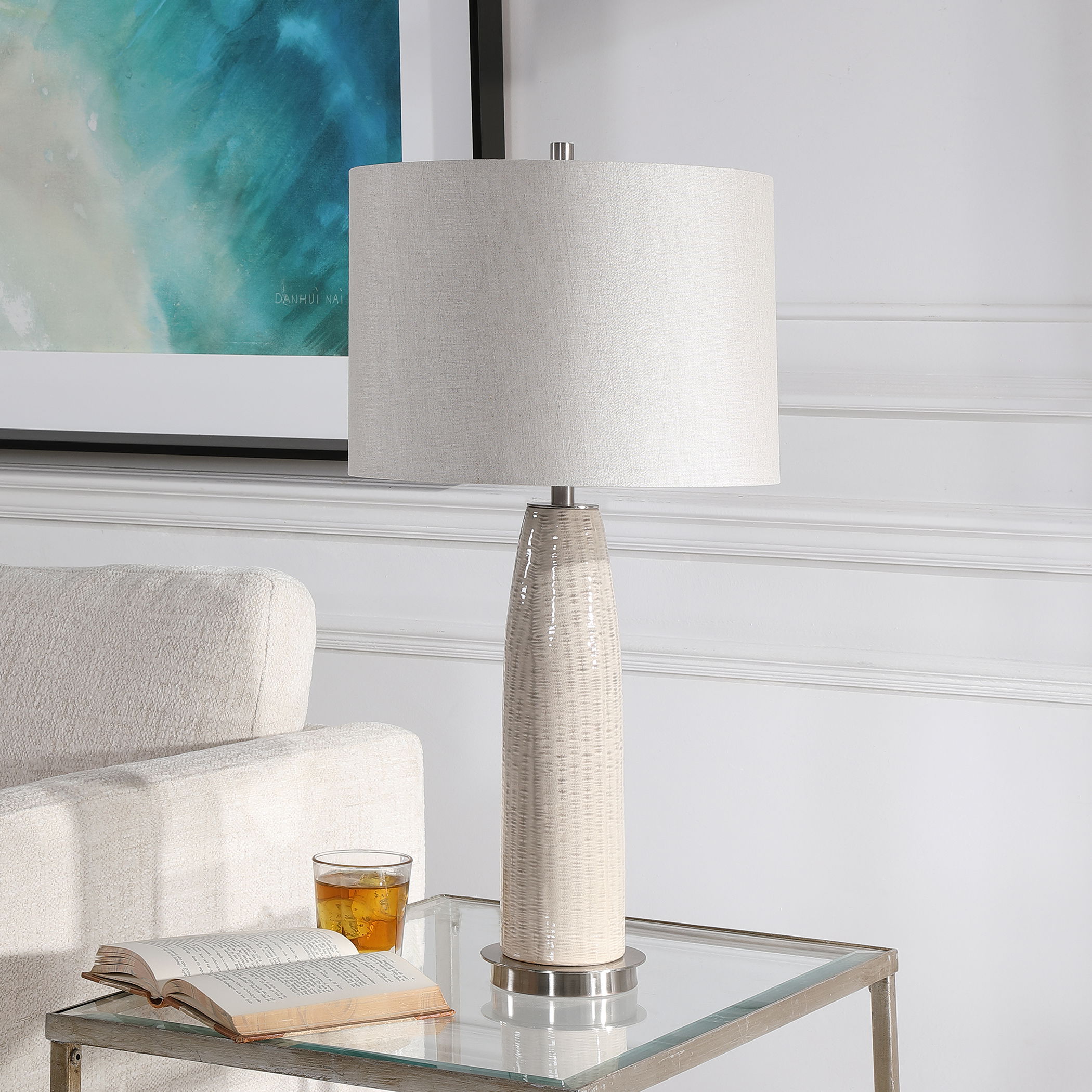 Delgado Light Gray Table Lamp large image 