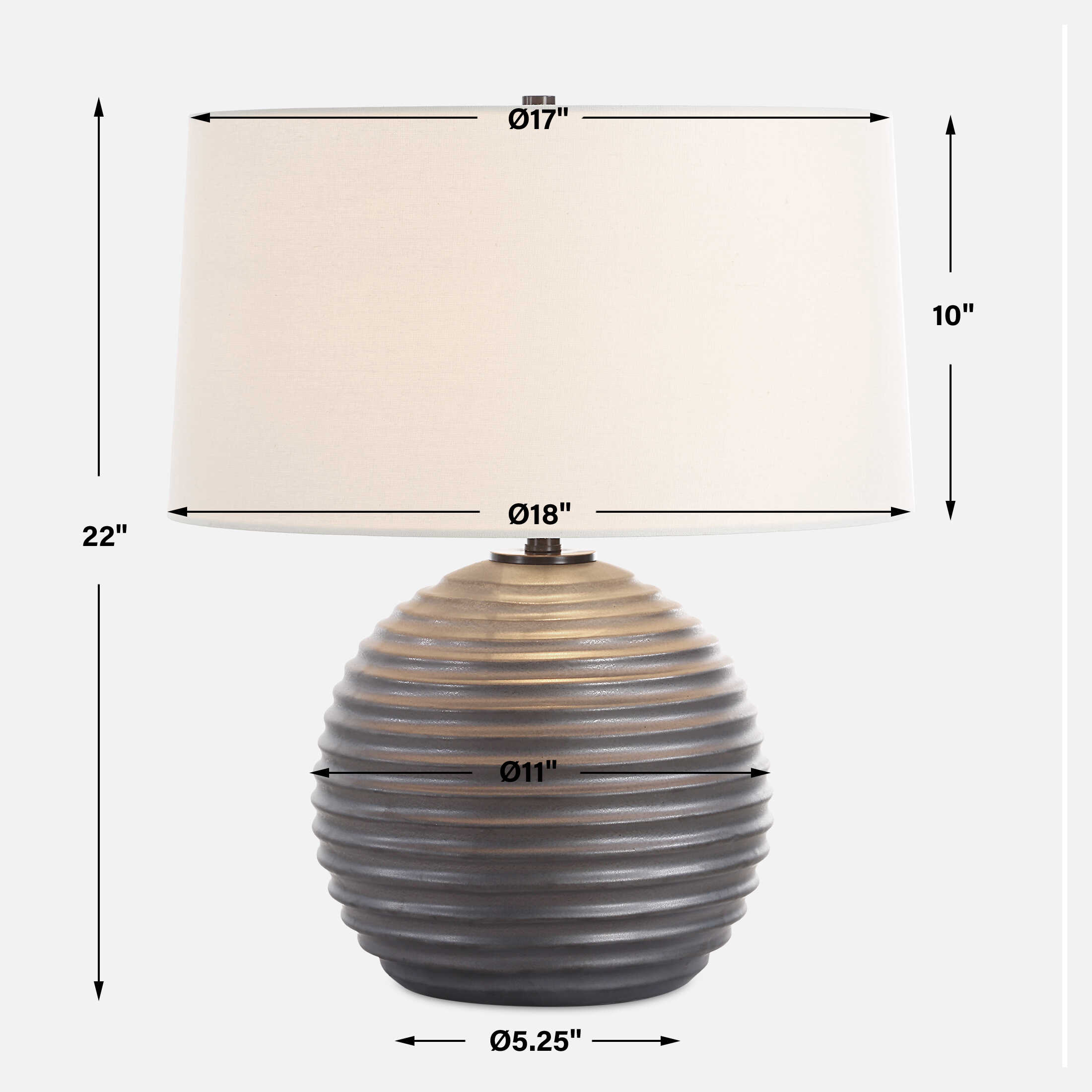 Chelsom Ribbed Table Lamp large image 