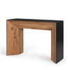 Tabor Natural Wood with Black Oak Waterfall Console Table, by Mercana, 47" length x 16" width x 31" height thumbnail 1