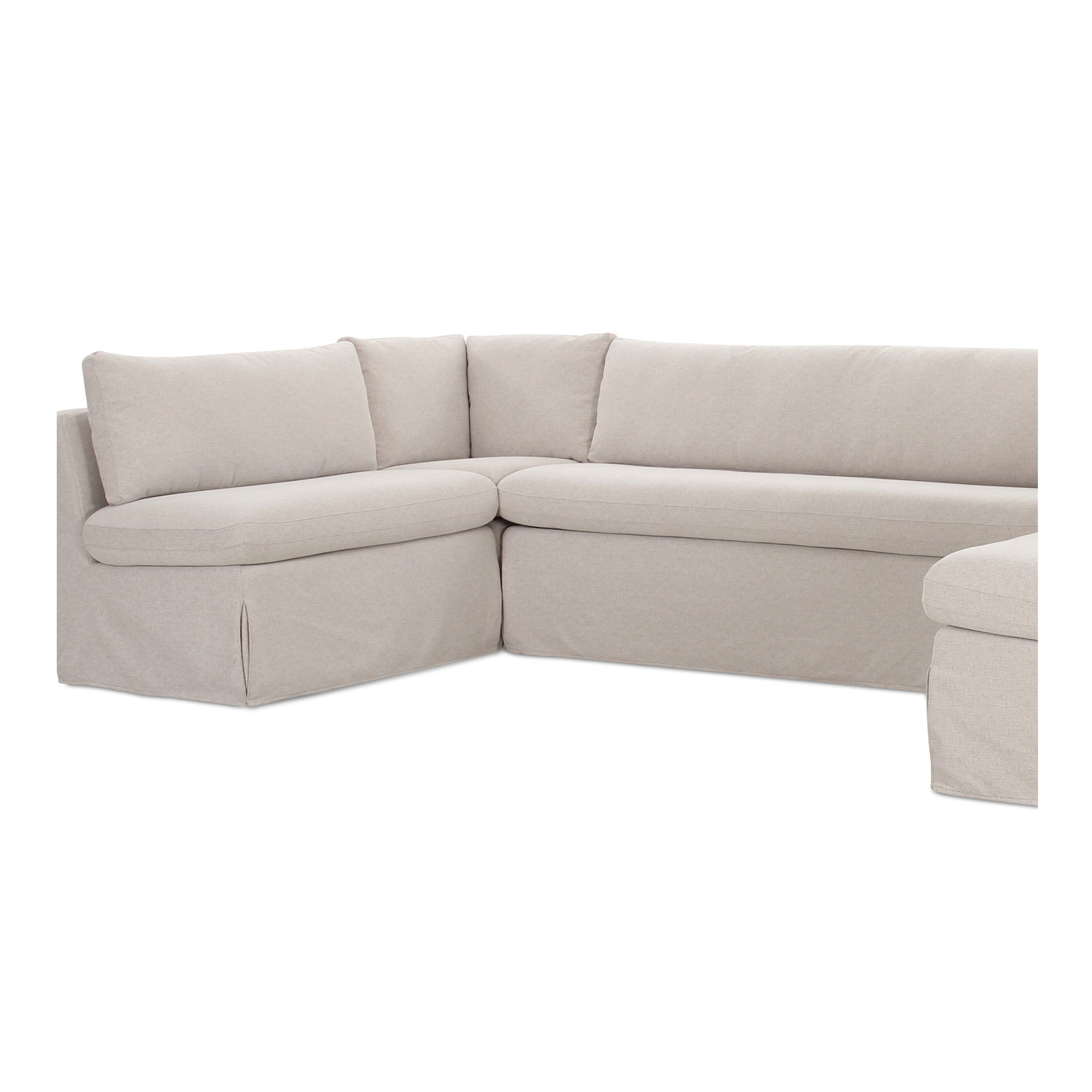 Fable Slipcover Dining Banquette U-shape Beige 129in large image 