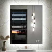 Online Designer Bathroom Sirard Frameless LED Lighted Bathroom Vanity Mirror Dimmable Anti Fog Wall Mirror