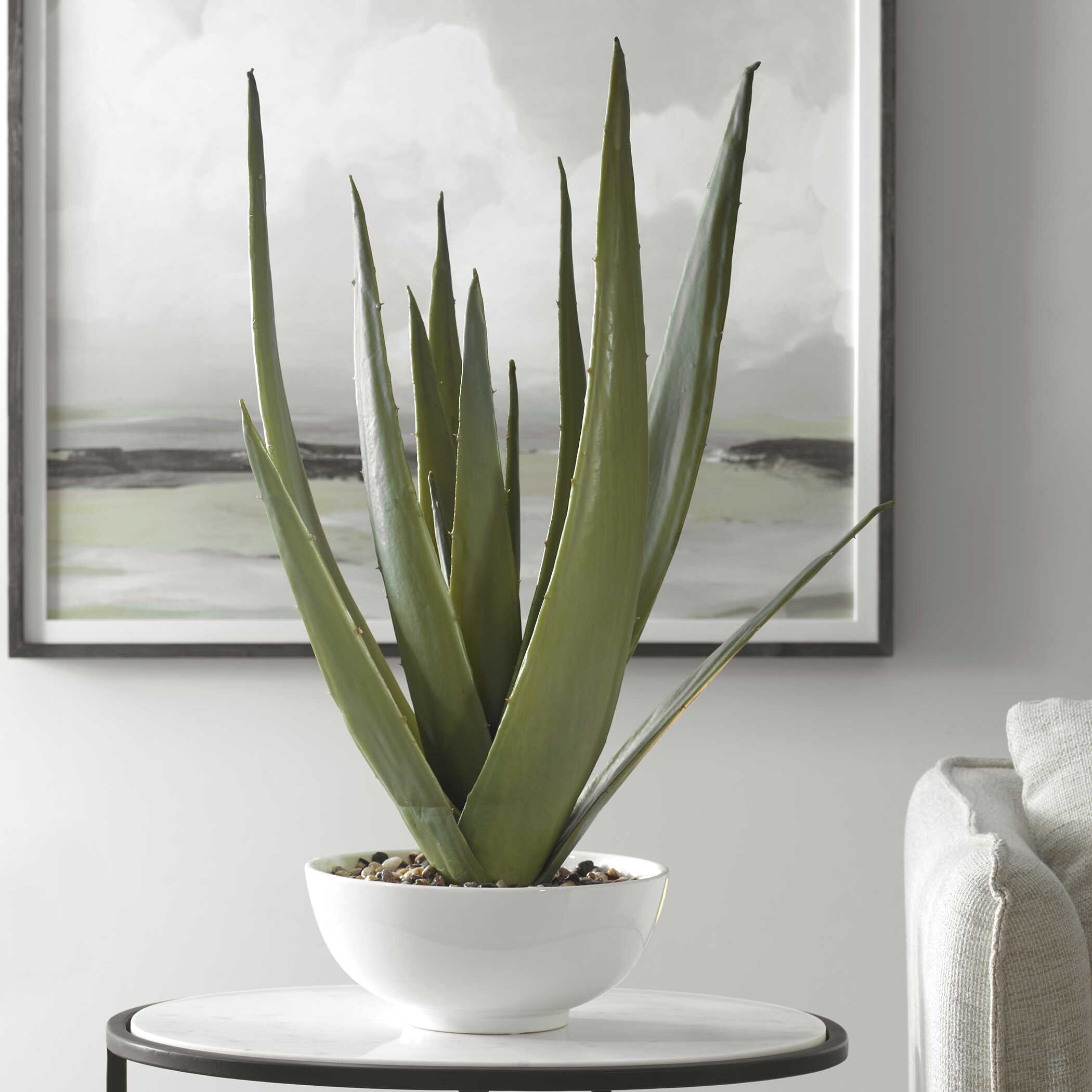 Evarado Aloe Planter, Decorative by Uttermost, 16.75" width x 28.25" height x 16.75" depth View 3