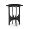 Sobi Textured Matte Black Round Metal Accent Table thumbnail 0