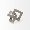 Link Small Silver Metal Sculpture Decorative Object, by Mercana, 7" length x 7.09" width x 7.09" height thumbnail 3