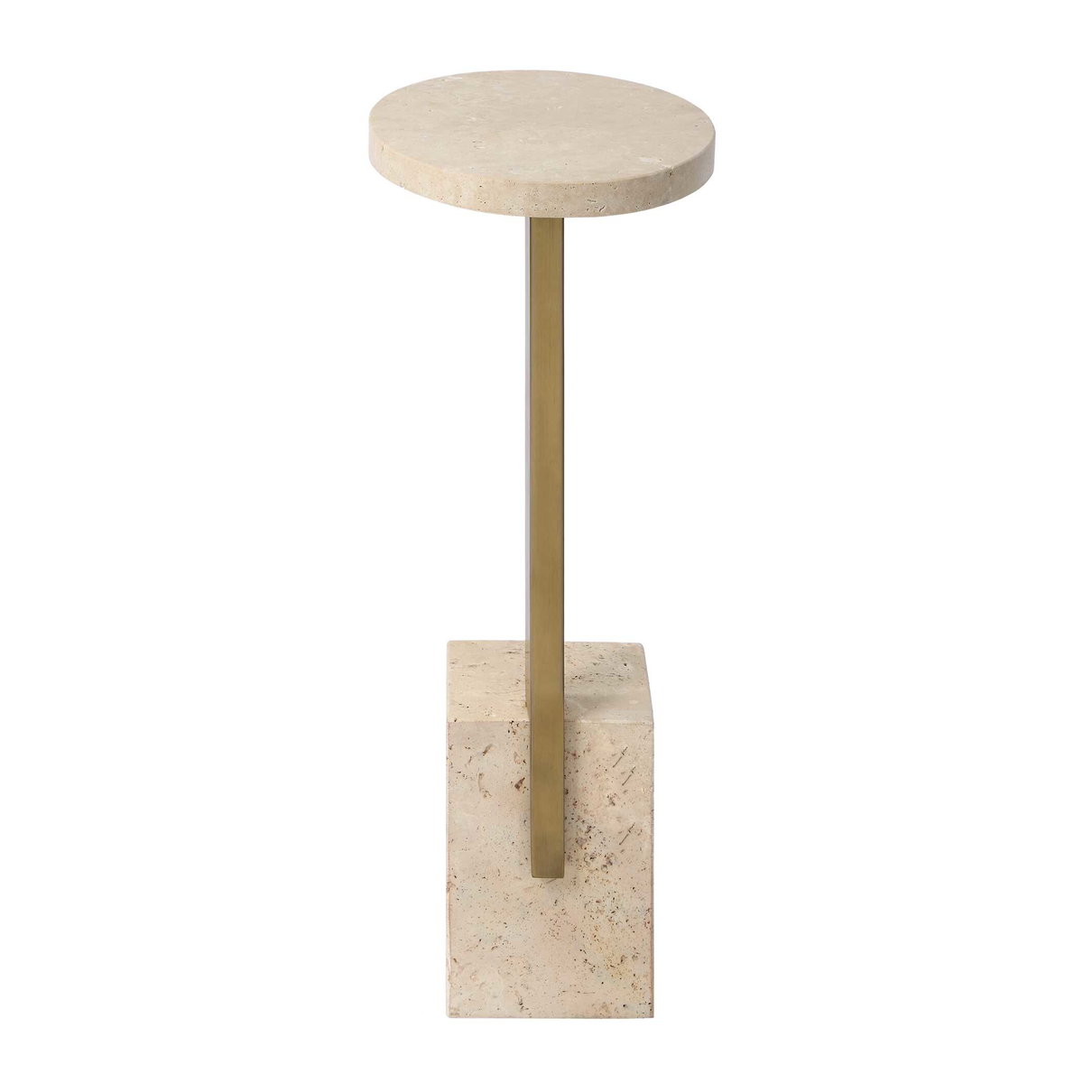 Feranno Travertine Accent Table, Side & End Table by Uttermost, 12" width x 22" height x 8" depth View 7