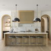 Karina 24' Round Matte Black Hammered Metal Dome Pendant Light thumbnail 2