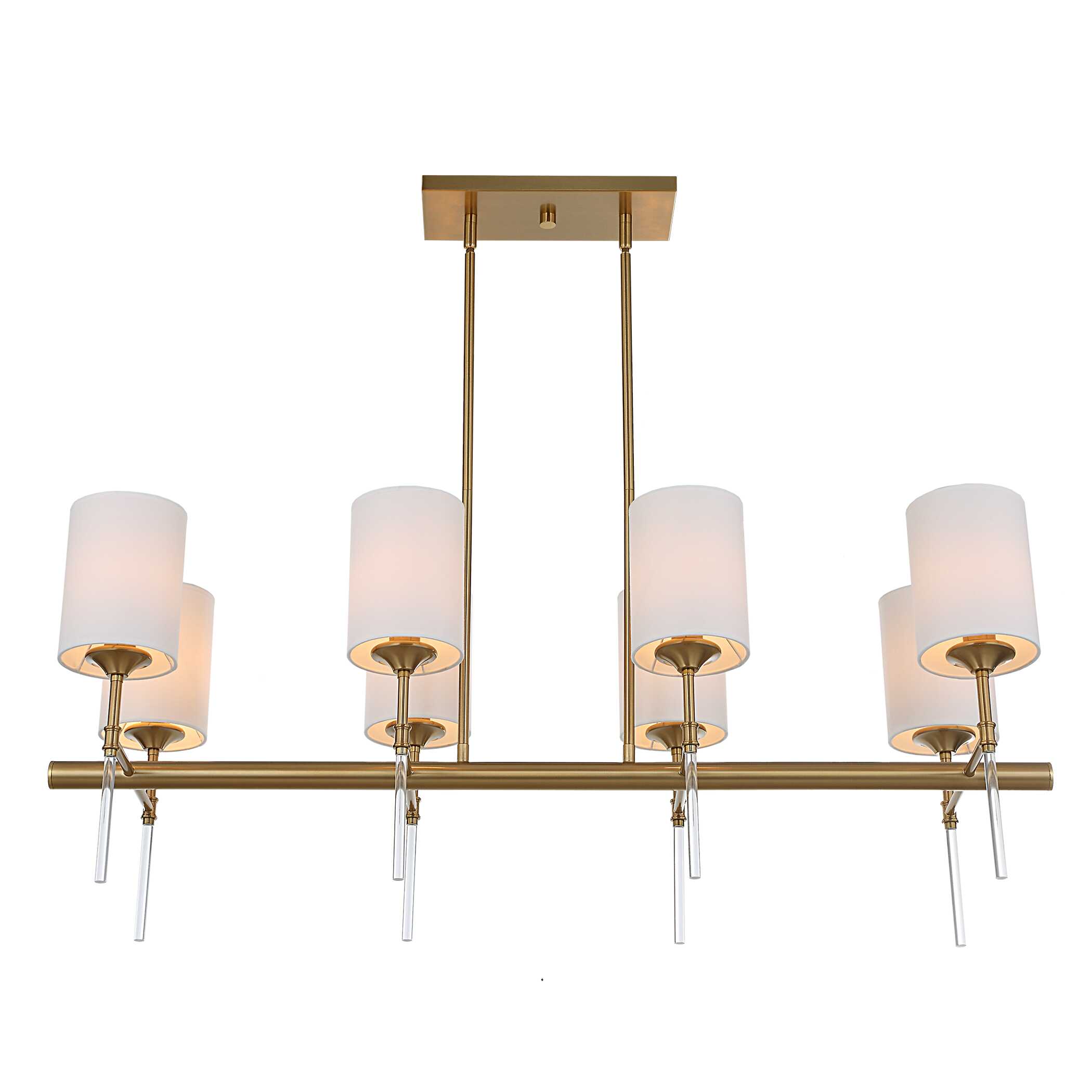 Awyr 8 Light Linear Chandelier, Ceiling Light by Uttermost, 43.5" width x 16.5" height x 16" depth View 5