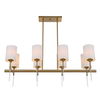 Awyr 8 Light Linear Chandelier, Ceiling Light by Uttermost, 43.5" width x 16.5" height x 16" depth thumbnail 5
