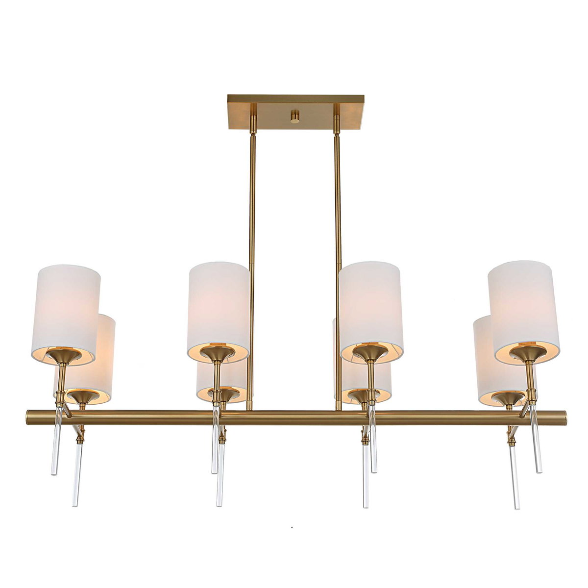 Awyr 8 Light Linear Chandelier, Pendant by Uttermost, 43.5" width x 16.5" height x 16" depth View 5