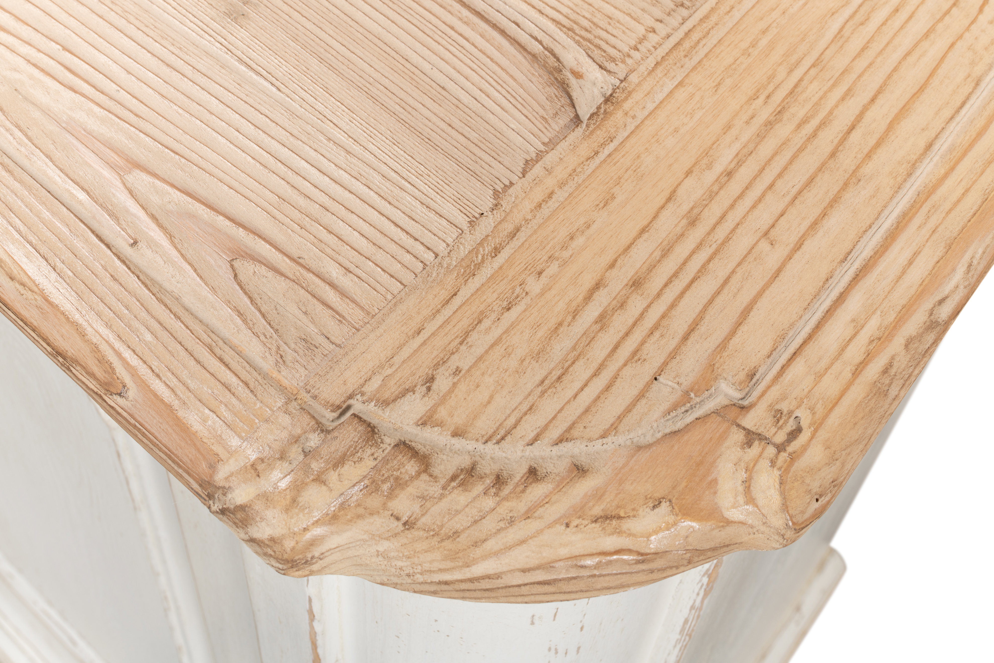 Antique Whitewash Sideboard, 4 Door, Cabinets & Sideboard by Sarreid, 83" length x 20" width x 36" height View 6