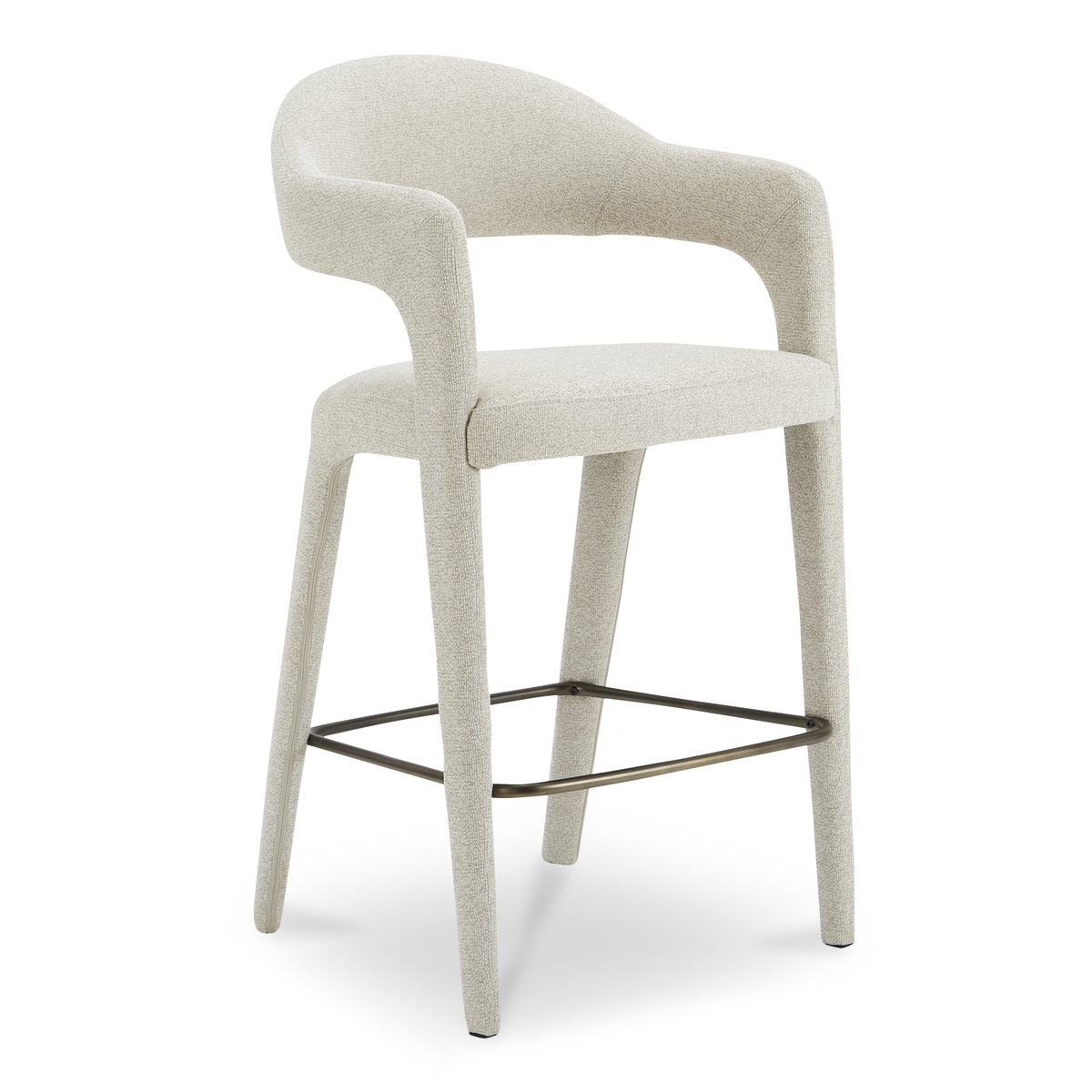 Martens Bar Stool Beige, Counter & Bar Stool by Moe's Home, 23.6" width x 42.9" height x 23.3" depth View 2