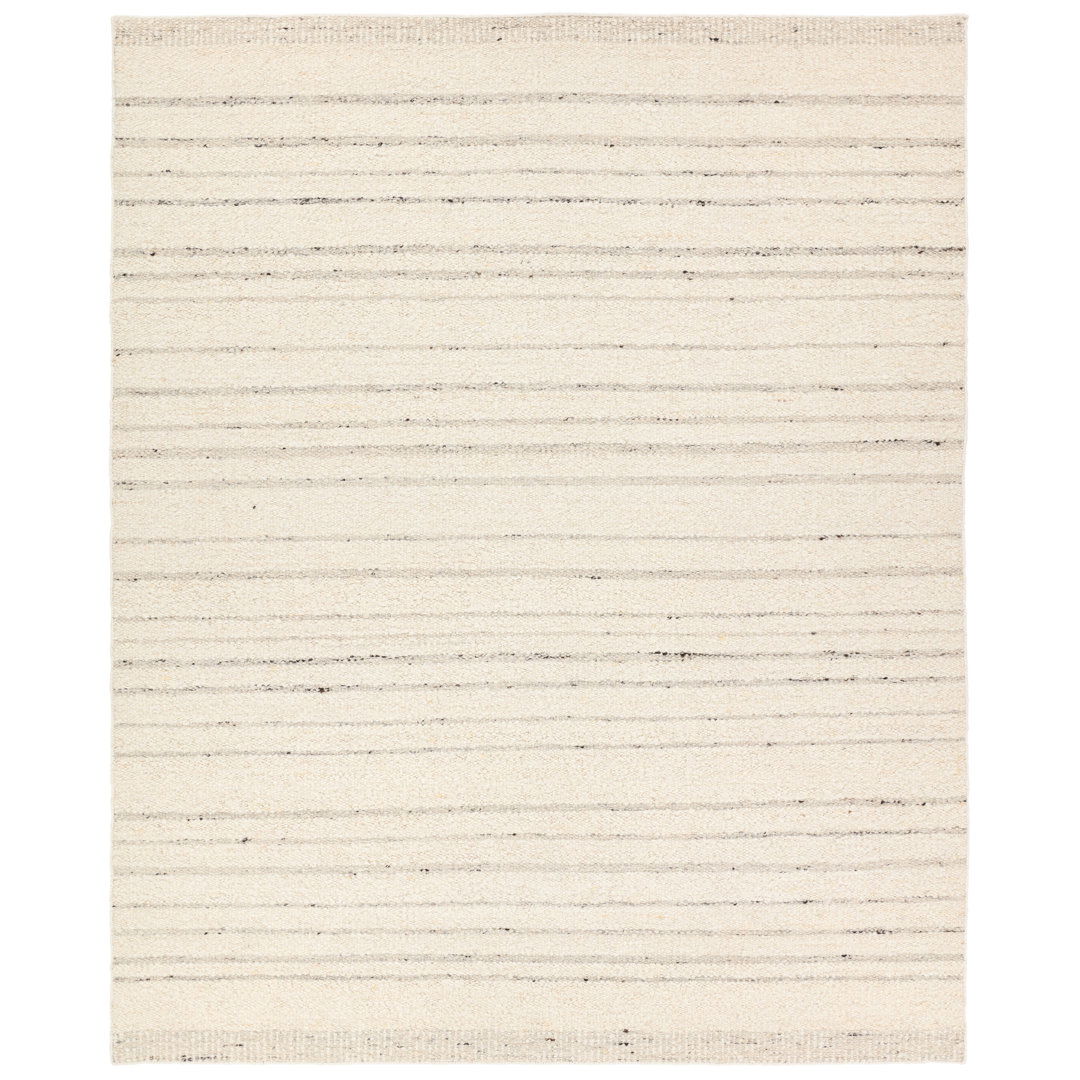 Jaipur Living Rya LEO09 Handmade Stripes Ivory and Grey Area Rug (10'x14') large image 