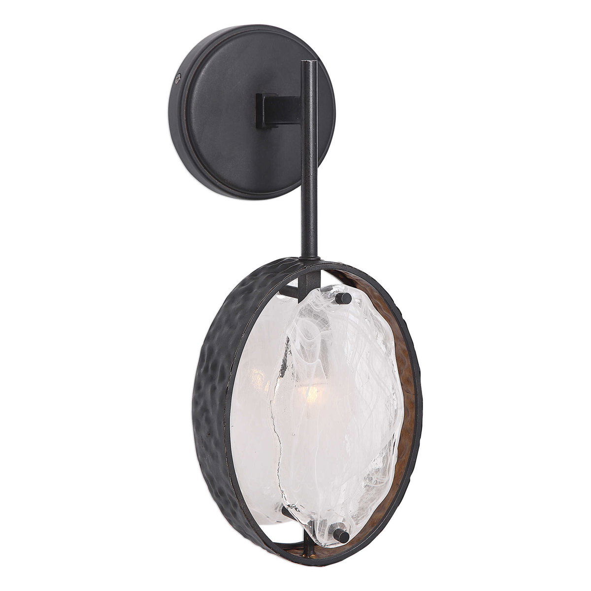 Maxin Dark Bronze 1 Light Sconce, by Uttermost, 6.12" width x 1'3" height x 5.25" depth View 3