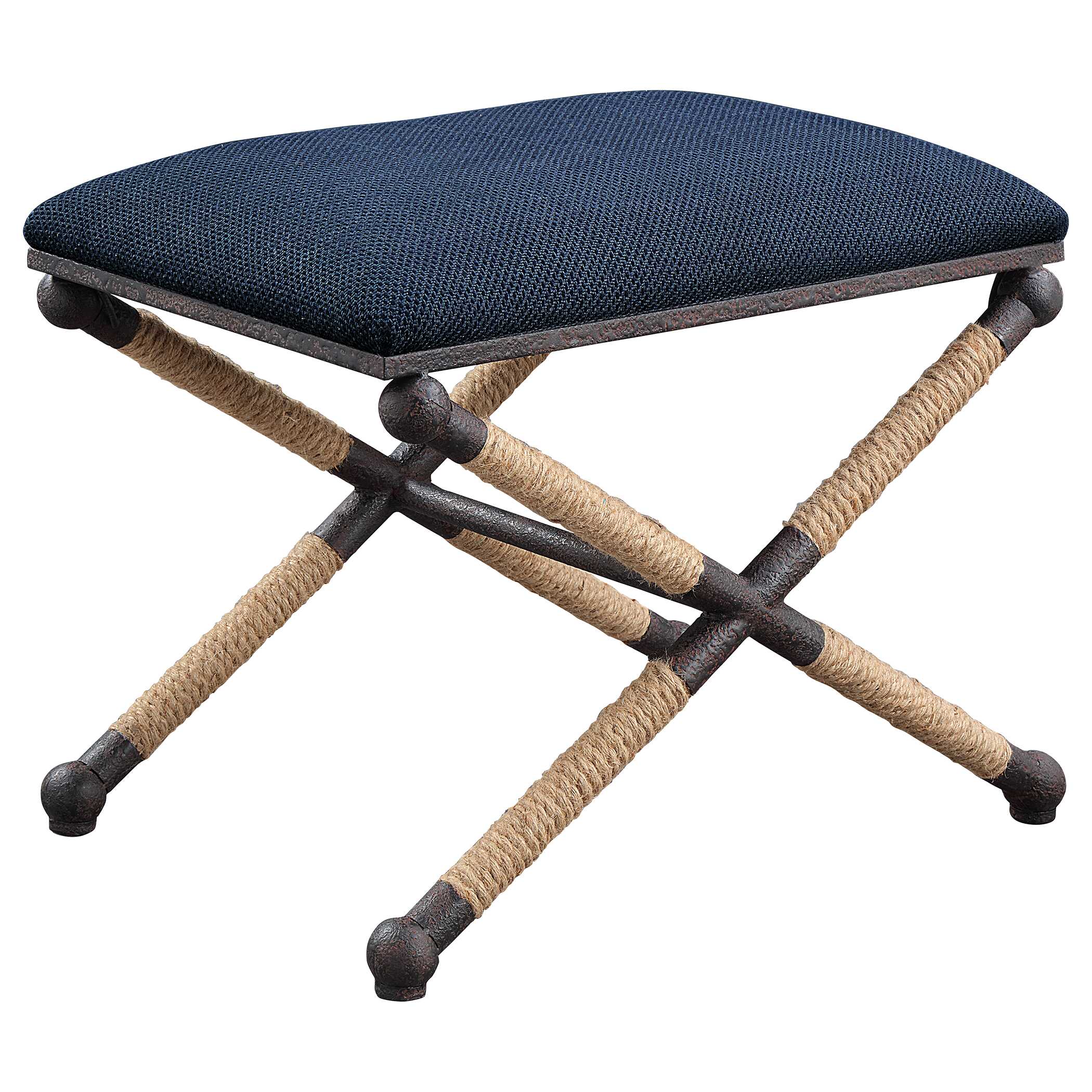 Firth Small Navy Fabric Bench large image 