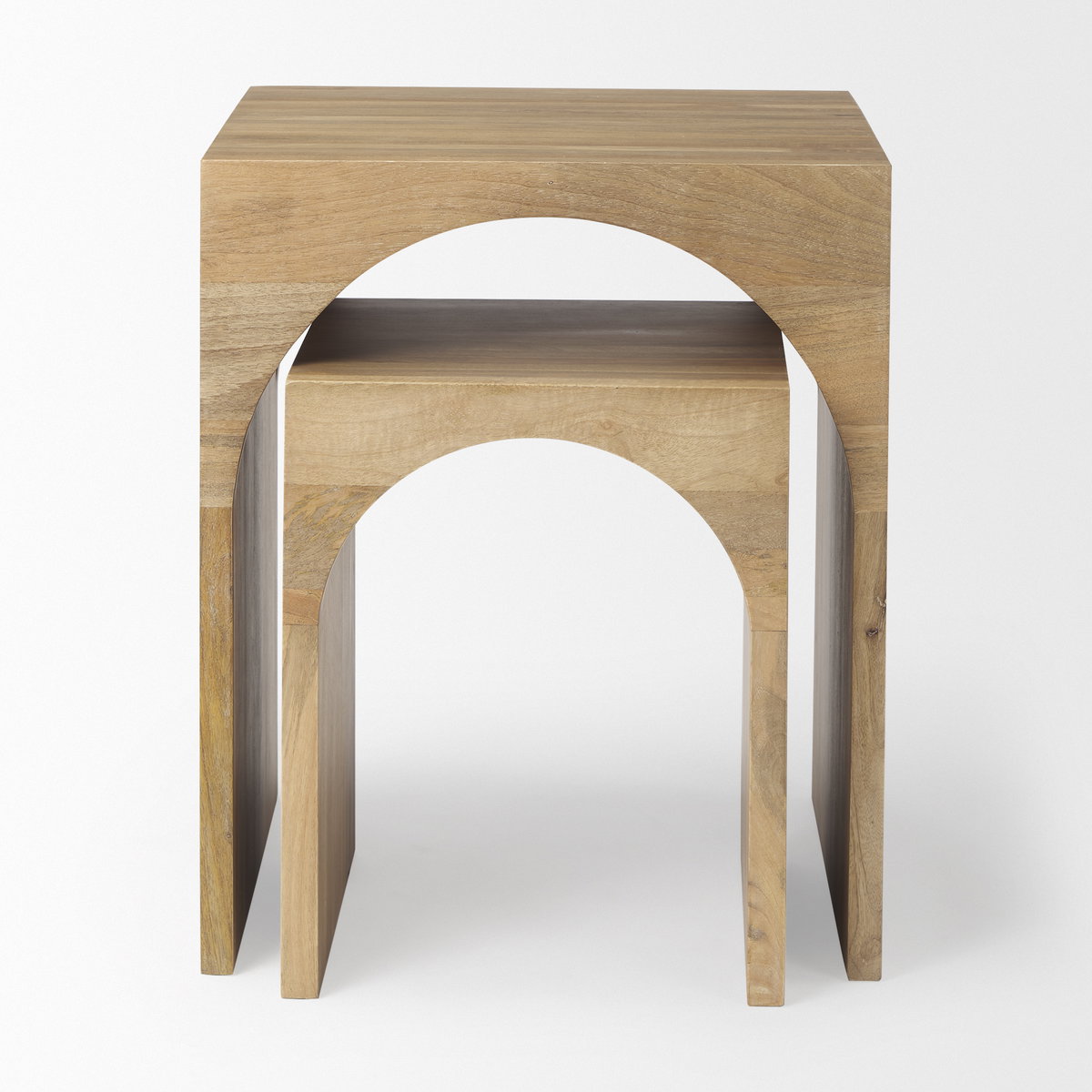 Chloe  Set of 2 Cottage Wood Nesting Accent Tables, Side & End Table by Mercana, 20" length x 20" width x 24" height View 4