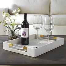 Online Designer Living Room Wessex White Shagreen Tray