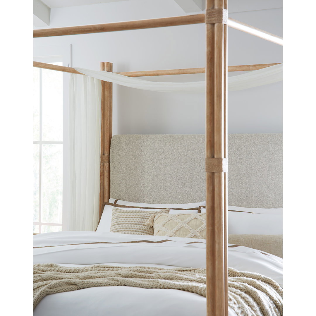 Retreat Upholstered Canopy Bed, by Hooker Furniture, 81.5" width x 90" height x 92" depth View 2