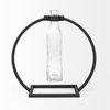 Monica II Tall Black Metal Glass Bottle Vase, by Mercana, 10.24" length x 3.94" width x 10.04" height thumbnail 6