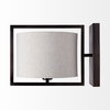 Smithe I 9x13 Black Toned Metal Cream Lampshade Wall Sconce, by Mercana, 9" length x 13" width x 9" height thumbnail 4