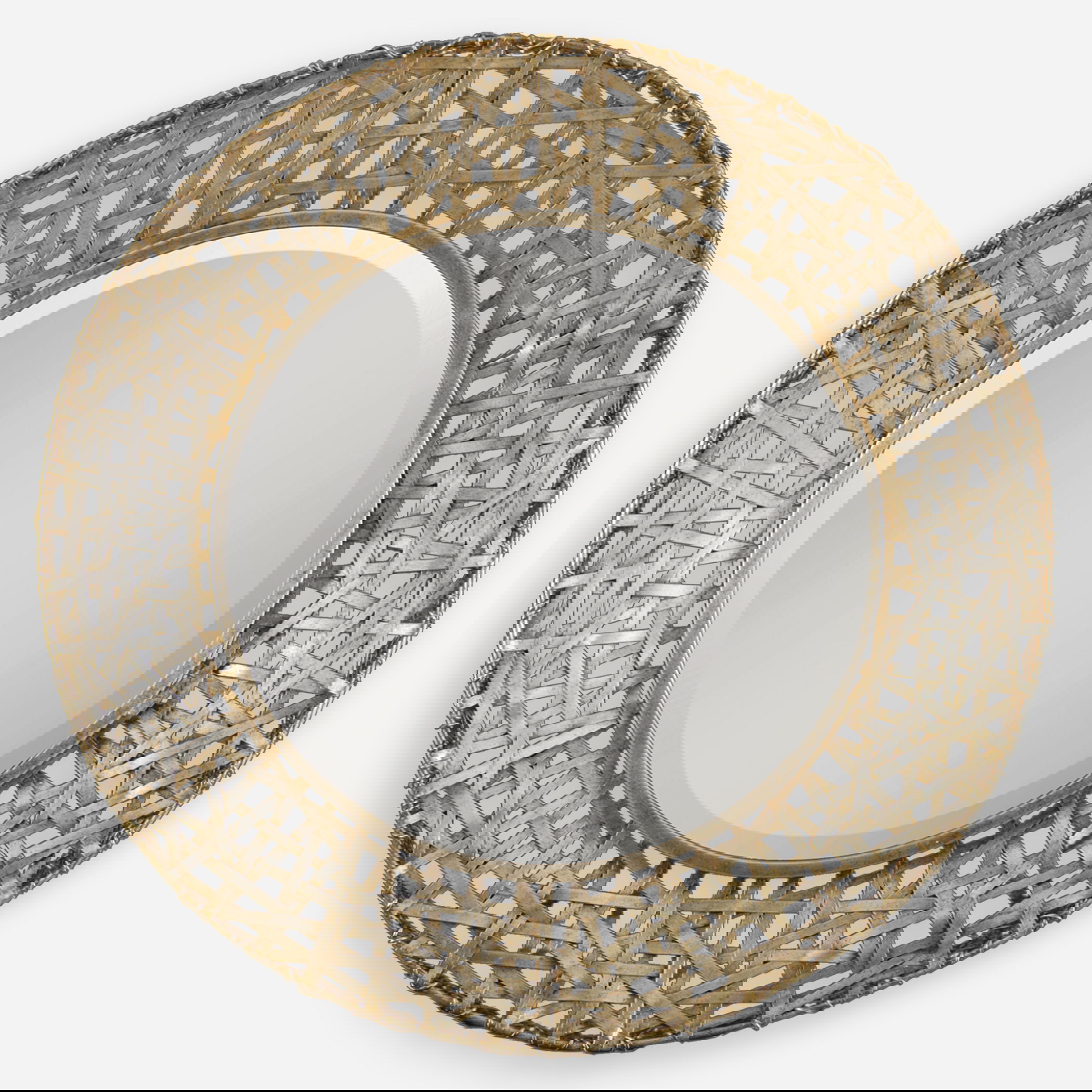 Alita Champagne Woven Metal Mirror, by Uttermost, 32.25" width x 32.25" height x 3" depth View 1