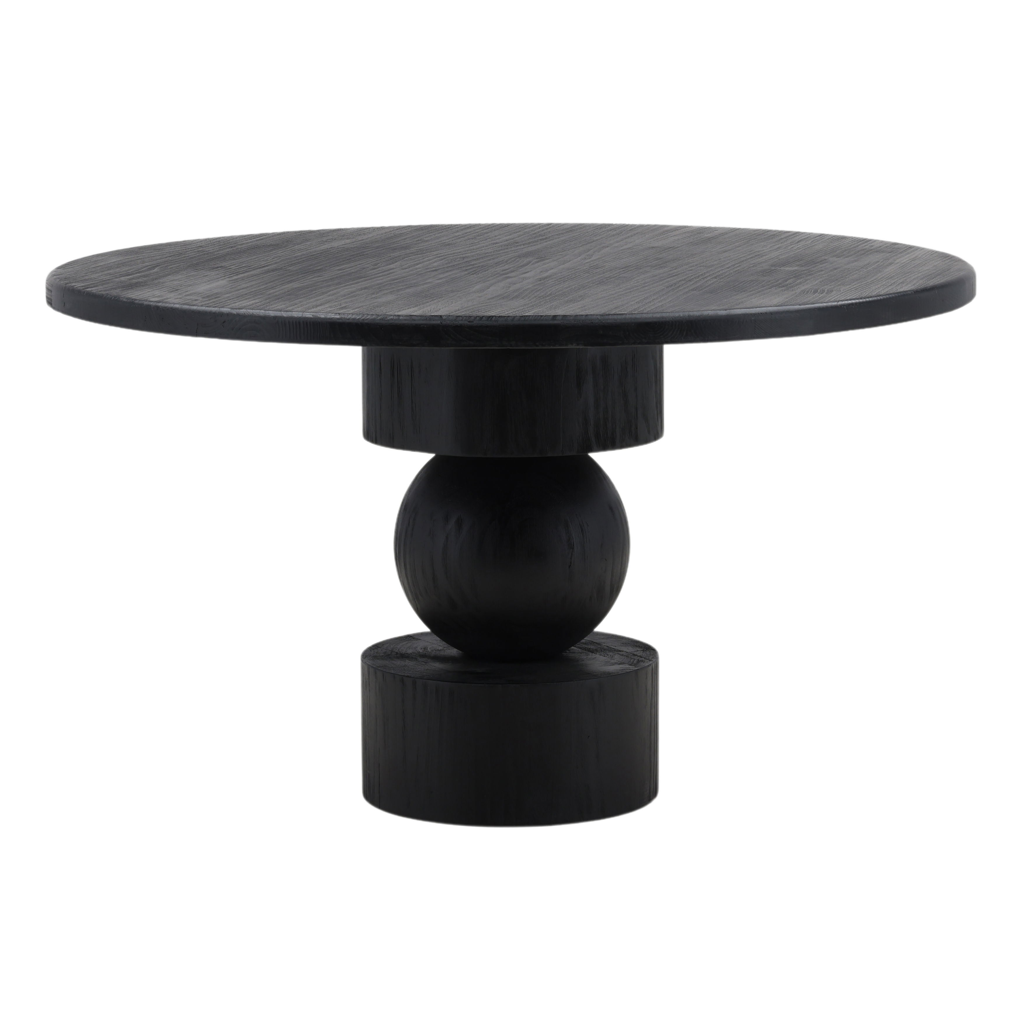 Jareth Dining Table Matte Black, by Dovetail, 52" width x 30" height x 52" diameter x 52" depth View 1