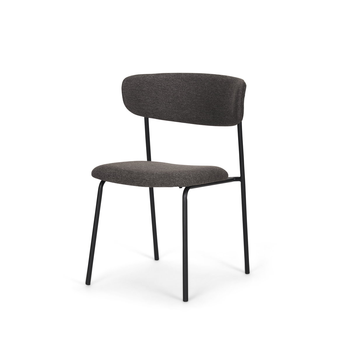 Corey Contoured Back Dining Side Chair | Gray Fabric with Metal, Dining Chair by Mercana, 22.25" length x 21.25" width x 32" height View 1