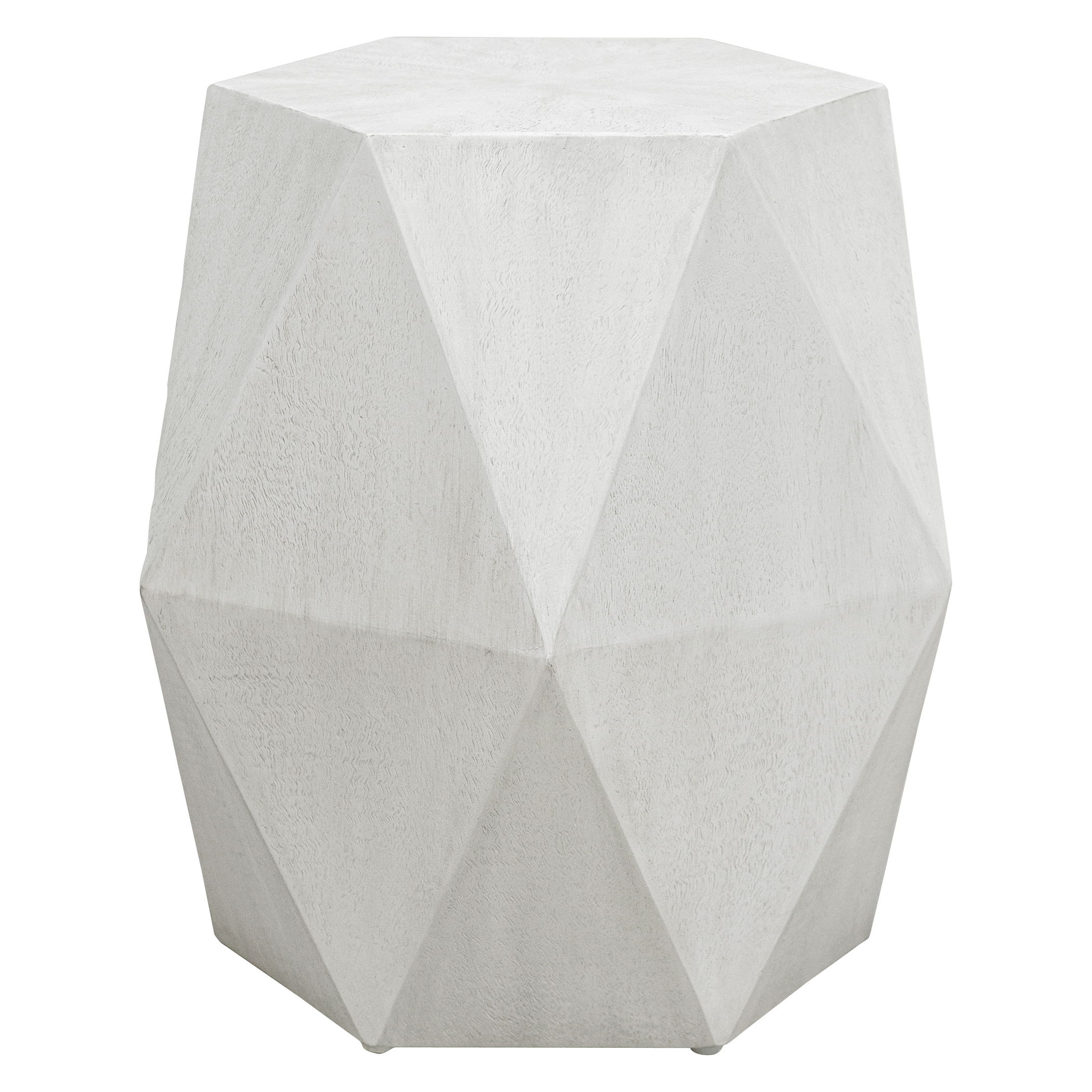 Volker White Geometric Accent Table, Furniture by Uttermost, 18" width x 18" height x 15.6" depth View 1