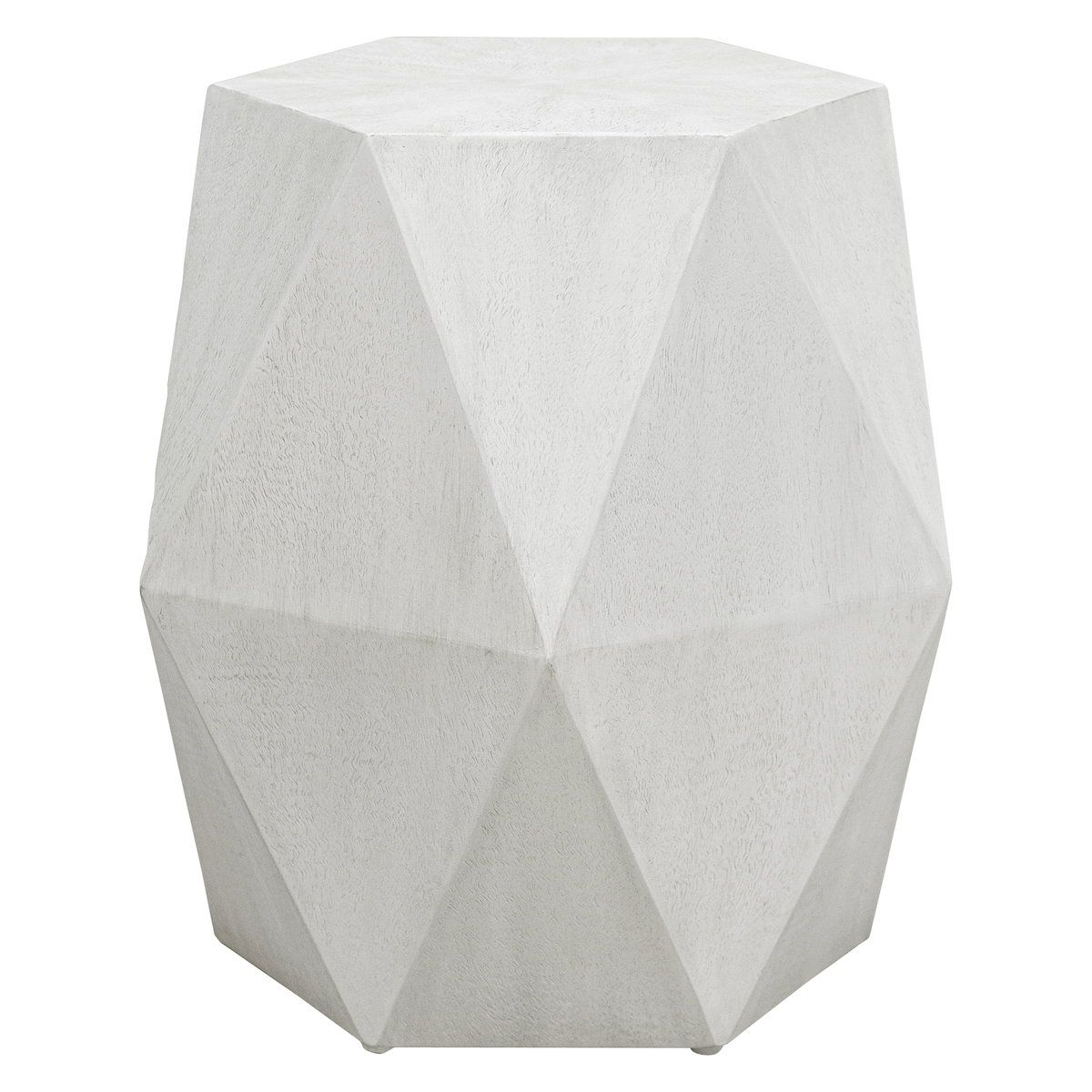 Volker White Geometric Accent Table, Side & End Table by Uttermost, 18" width x 18" height x 15.6" depth View 1