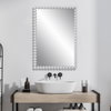 Serna White Vanity Mirror, by Uttermost, 1'8.5" width x 2'6" height x 2" depth thumbnail 2