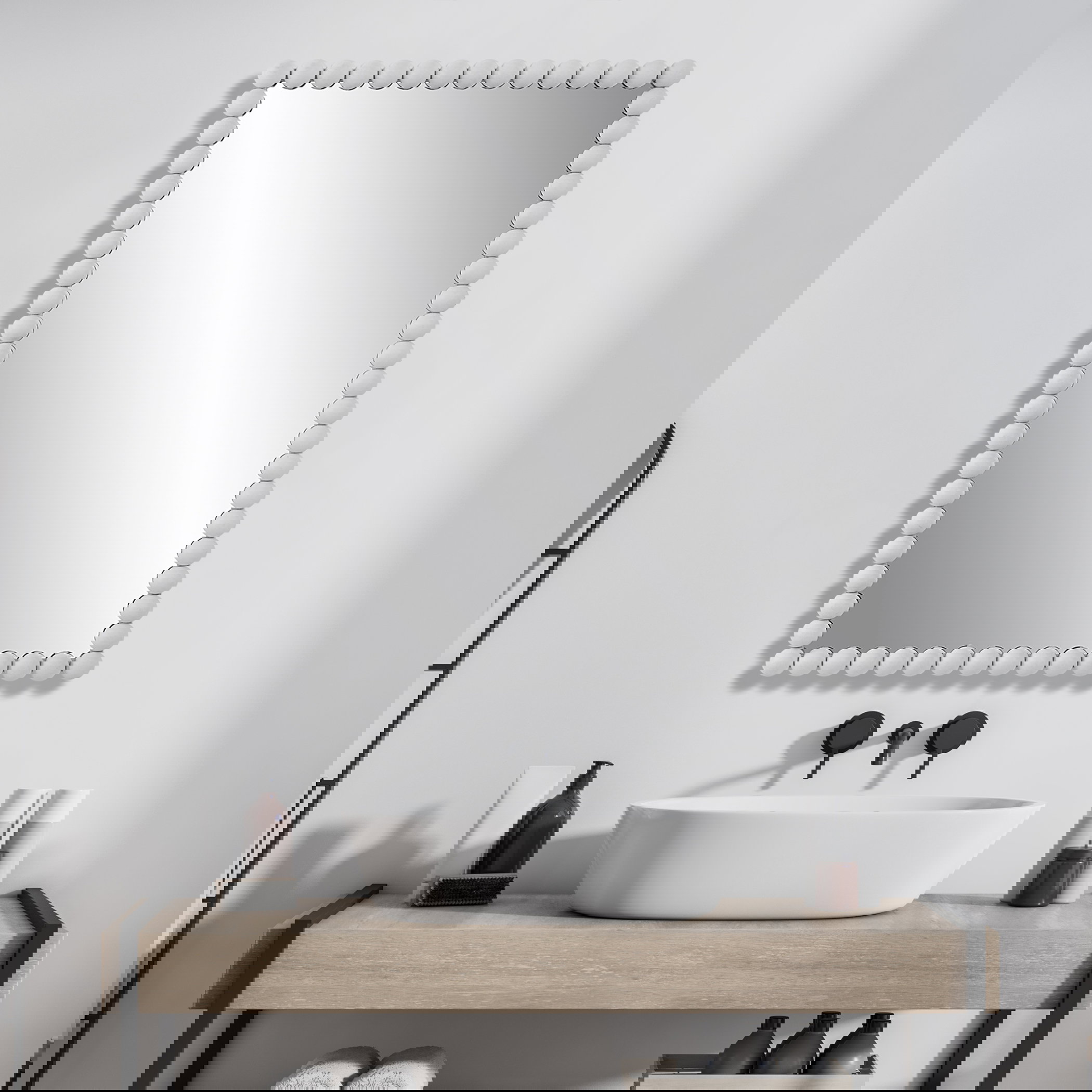 Serna White Vanity Mirror, by Uttermost, 20.5" width x 30" height x 2" depth View 2