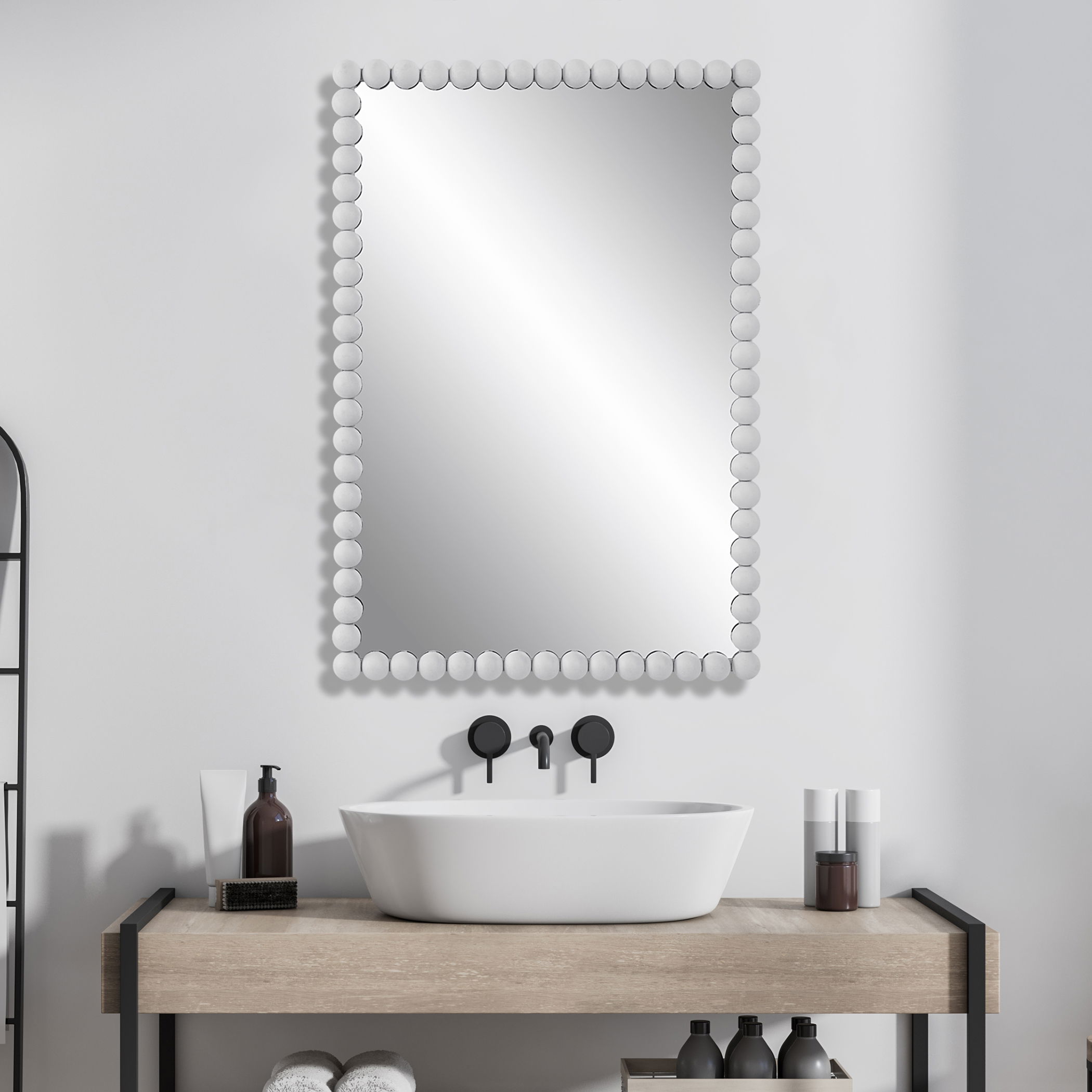 Serna White Vanity Mirror large image 