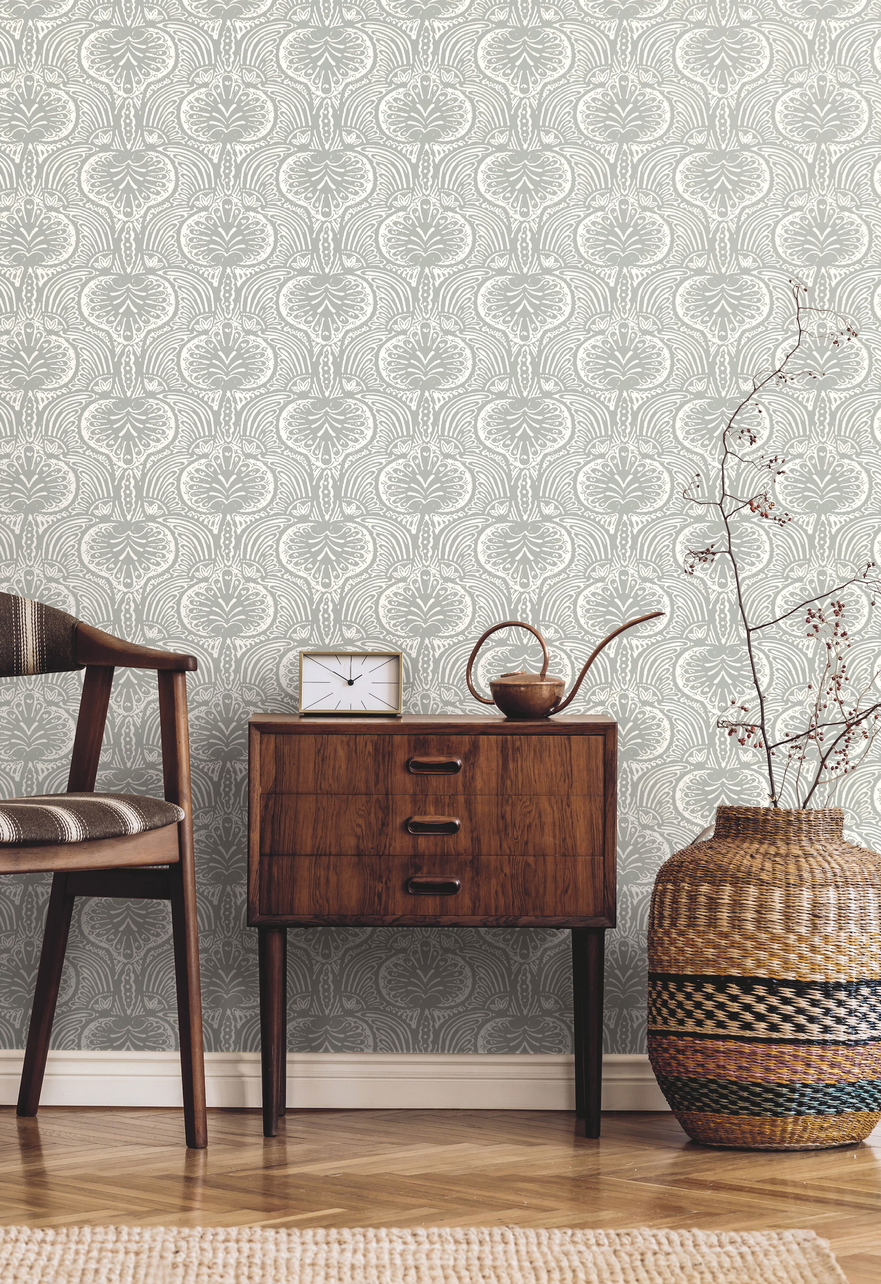 Lotus Palm Grey Wallpaper Lotus Palm Grey Wallpaper large image