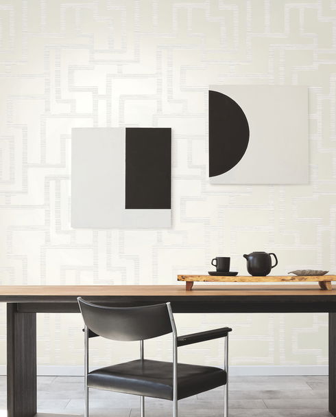 Graphic Polyomino Pearl Wallpaper