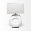 Celtica (26.8'H) White Resin Ring-Shaped Base Table Lamp, by Mercana, 17" length x 9" width x 27.5" height thumbnail 3