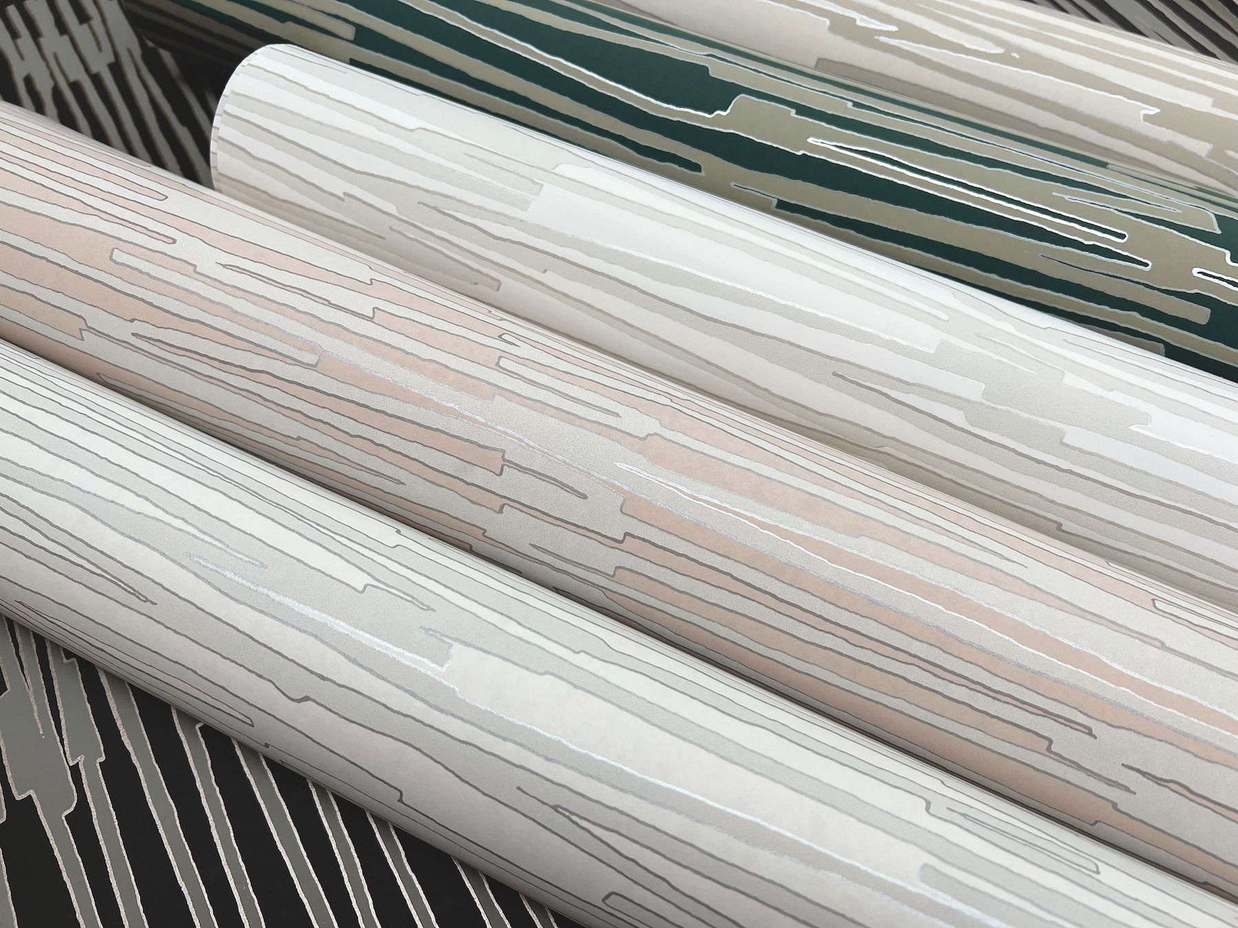Water Reed Thatch Linen & Silver Wallpaper large image 