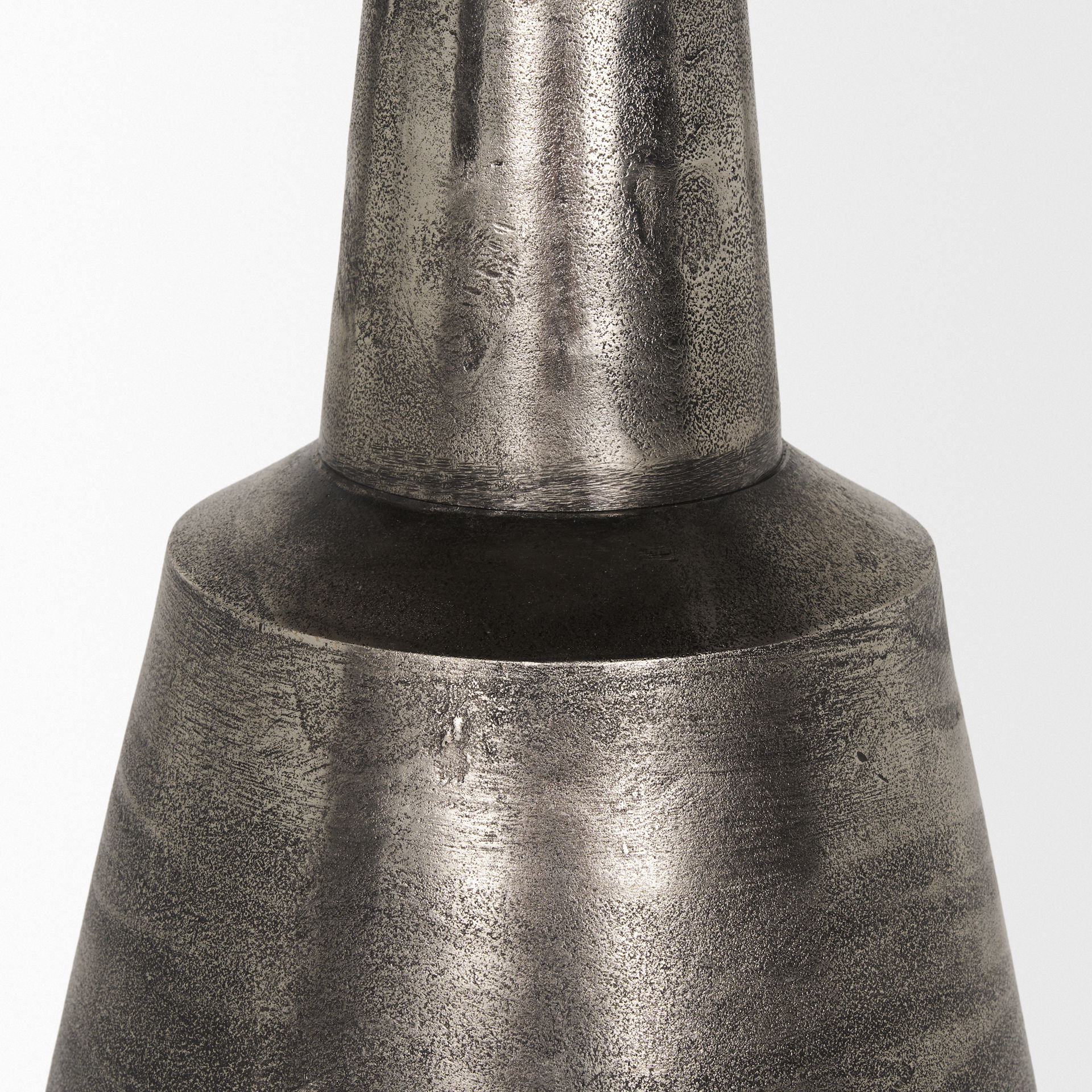 Bobbi Textured Polished Nickel Cast Aluminum Metal Accent Table large image 