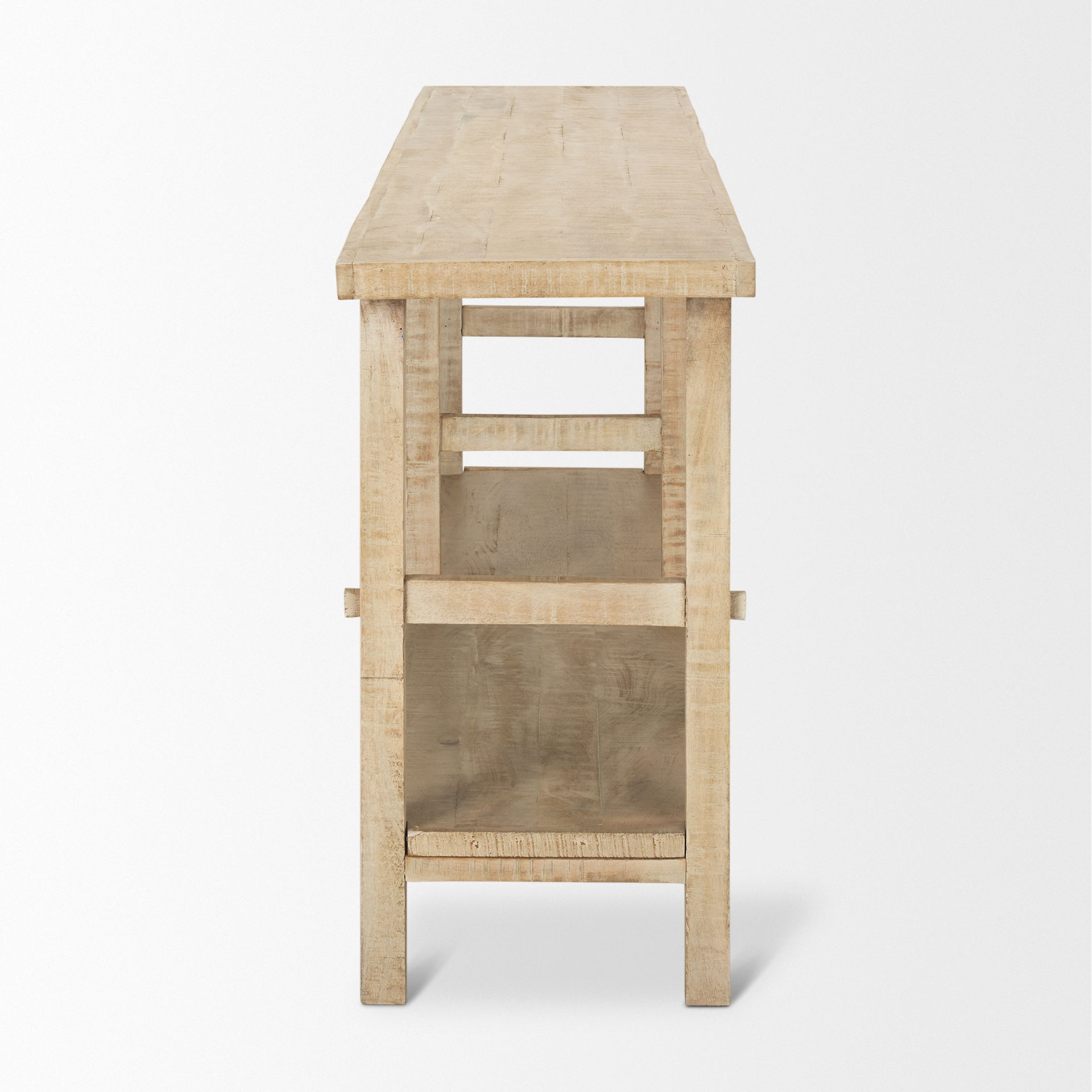 Rosie Large Blonde Wood Console Table, by Mercana, 76.75" length x 16" width x 30" height View 5